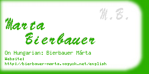 marta bierbauer business card